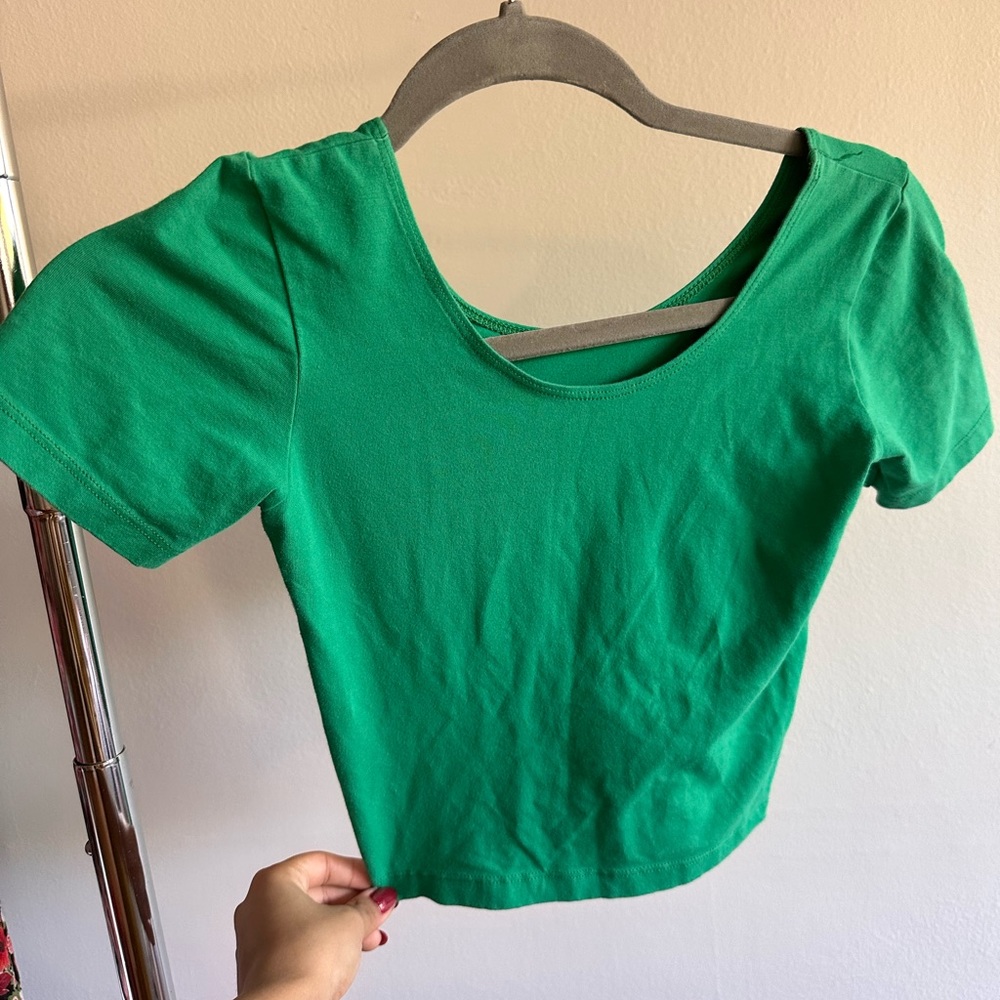 American Apparel green crop top